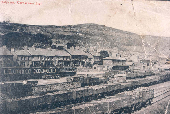 Talysarn's busy Station at trhe turn of the 20th century