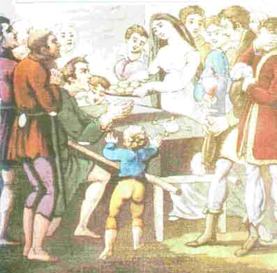An image depicting the practice of 'sin eating'